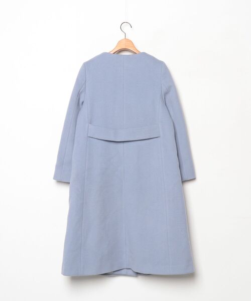 「STRAWBERRY-FIELDS」 ノーカラーコート - ブルー レディース_画像2