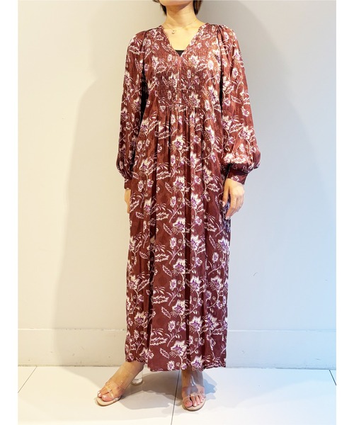 sara mallika（サラ マリカ） 長袖ワンピース M パープル レディース