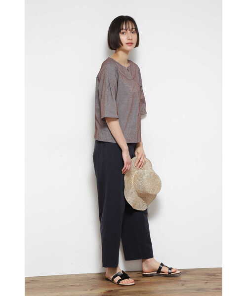 「human woman」 7分袖ブラウス MEDIUM ダークインディゴブルー レディース_画像3