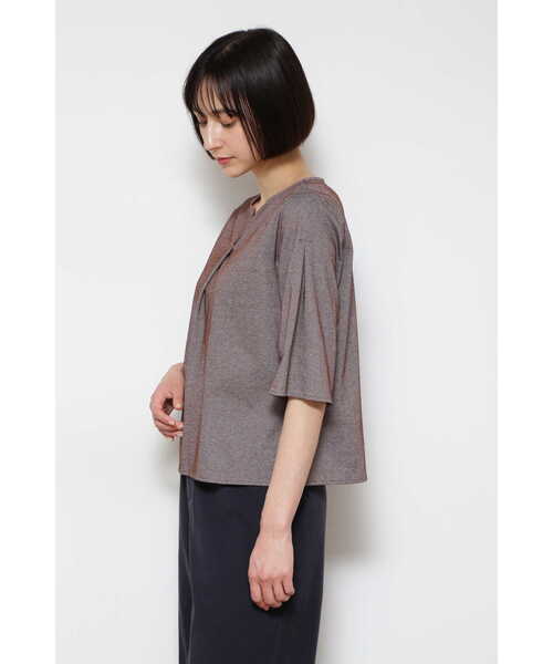 「human woman」 7分袖ブラウス MEDIUM ダークインディゴブルー レディース_画像5