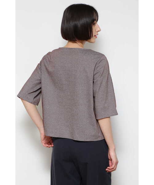 「human woman」 7分袖ブラウス MEDIUM ダークインディゴブルー レディース_画像6
