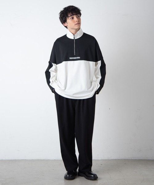 「WEGO」 7分袖ニット LARGE ダークグレー メンズ_画像4