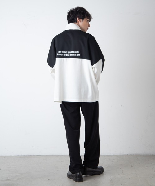「WEGO」 7分袖ニット LARGE ダークグレー メンズ_画像6
