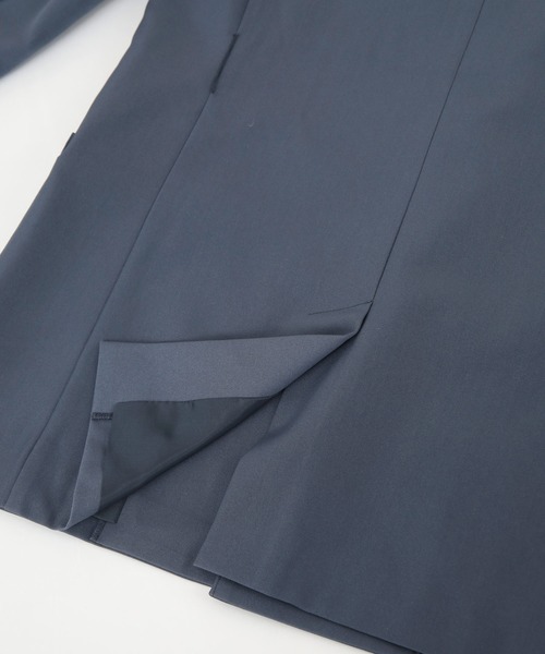 「ur's」 ノーカラージャケット L ネイビー レディース_画像3