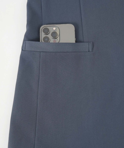 「ur's」 ノーカラージャケット L ネイビー レディース_画像5