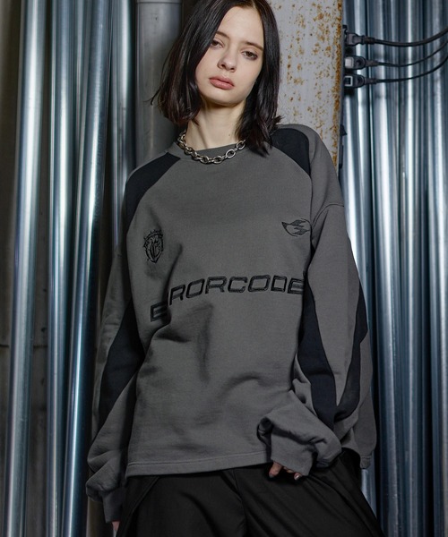 ERAR トレーナー スウェット 「ERAR」オーバーサイズ配色クルーネック 