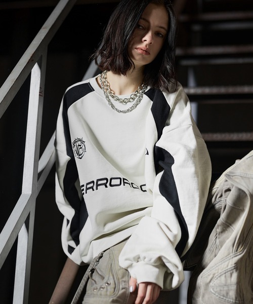 ERAR トレーナー スウェット 「ERAR」オーバーサイズ配色クルーネック