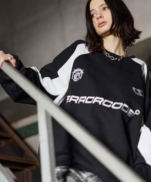 ERAR トレーナー スウェット 「ERAR」オーバーサイズ配色クルーネック 