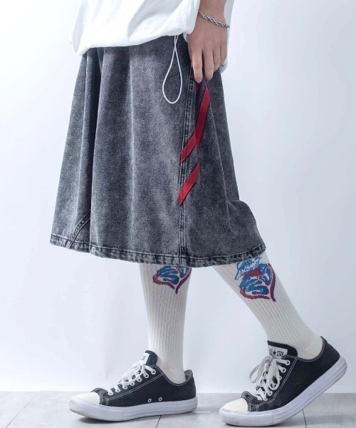 NOIZY ワイドパンツ ハーフパンツ ジーンズ 短パン wide buggy denim