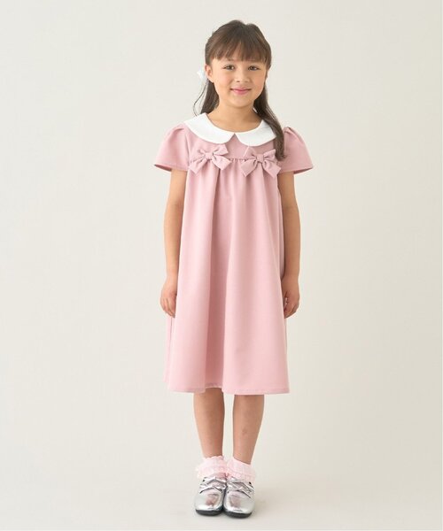 【1/25まで】丸衿ヨークピンクワンピース★Mサイズ★イノセントワールド ワンピース 「セレモニー」「おうちで洗える」丸衿付ワンピース「子供