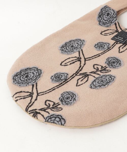 mina perhonen（ミナペルホネン） 刺繍ハンドバッグ - ベージュ 