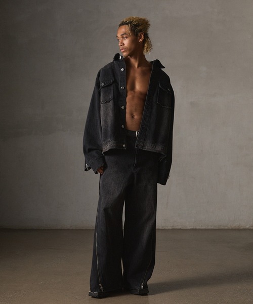 「GRANCY」 デニムジャケット X-LARGE グレー メンズ_画像8