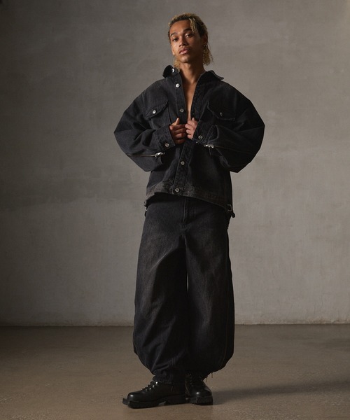 「GRANCY」 デニムジャケット X-LARGE グレー メンズ_画像9