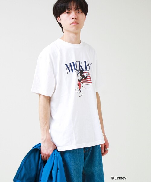 roku6ミッキーTシャツ 6（ロク）の「＜6(ROKU)＞MICKEY/Tシャツ（Tシャツ/カットソー）」 - WEAR