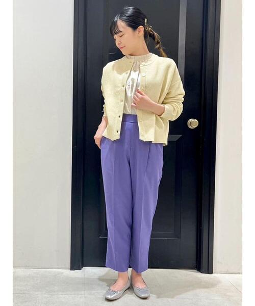 「Te chichi TERRASSE」 ニットカーディガン フリ- ミント レディース_画像3