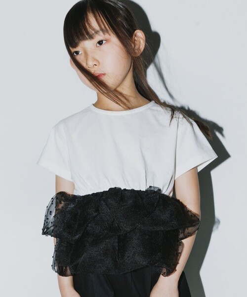 branshes（ブランシェス） tシャツ 「b.+A」金子綾/ドットフリル付き