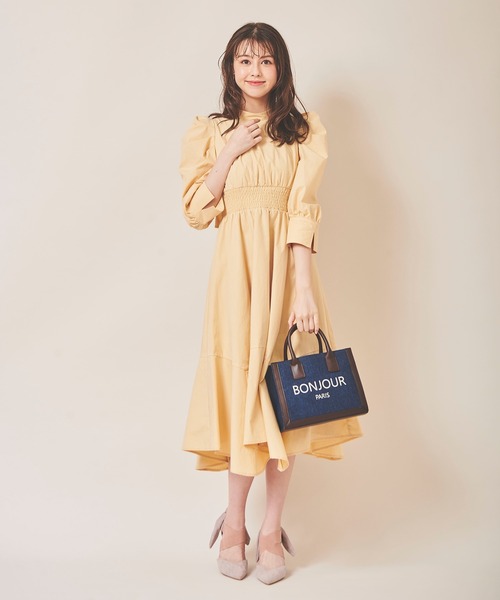 「31 Sons de mode」 長袖ワンピース 38 イエロー レディース_画像3