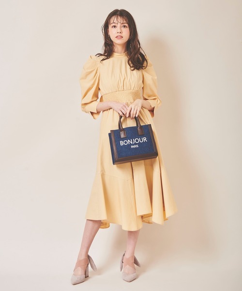 「31 Sons de mode」 長袖ワンピース 38 イエロー レディース_画像4