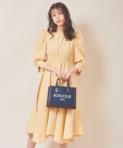 「31 Sons de mode」 長袖ワンピース 38 イエロー レディース_画像7
