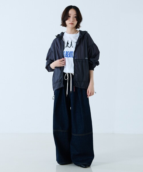 新品タグ付き　◇アンタイトル◇ ノーカラー ネイビー　00 春夏 NANGA（ナンガ） ブルゾン アウター 「NANGA/ナンガ」シアージャケット