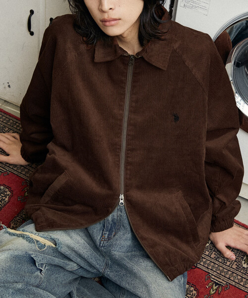 U.S. POLO ASSN.　ダブルジップジャケット　ブラウン　Lサイズ U.S. POLO ASSN.（ユーエスポロアッスン） ブルゾン LARGE ブラウン