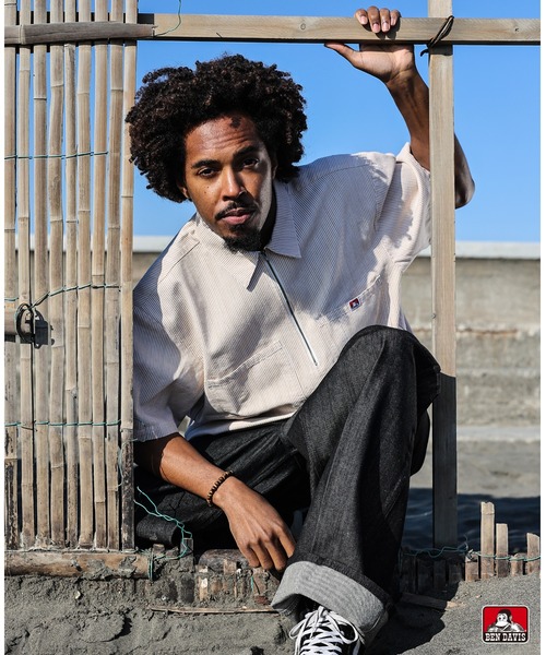BEN DAVIS（ベンデイビス） tシャツ HICKORY Half Zip Shirts メンズ