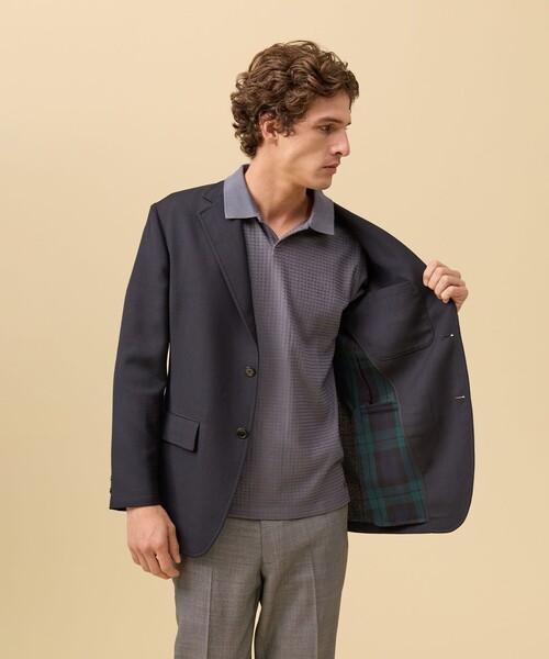 ジャケット テーラードジャケット 「SHACKET」ブラックウォッチ サマーダブルフェイス ジャケット メンズの画像