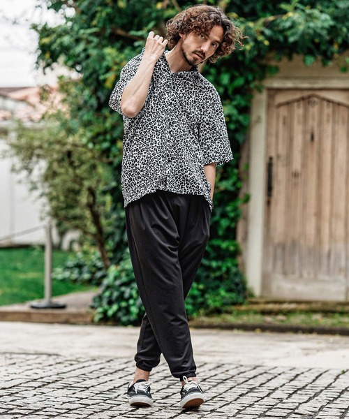 陳情令　王一博「黒豹」Tシャツ(Lサイズ半袖) CAMBIO（カンビオ） シャツ 半袖 mhs2638- ルーズシルエットレオパード