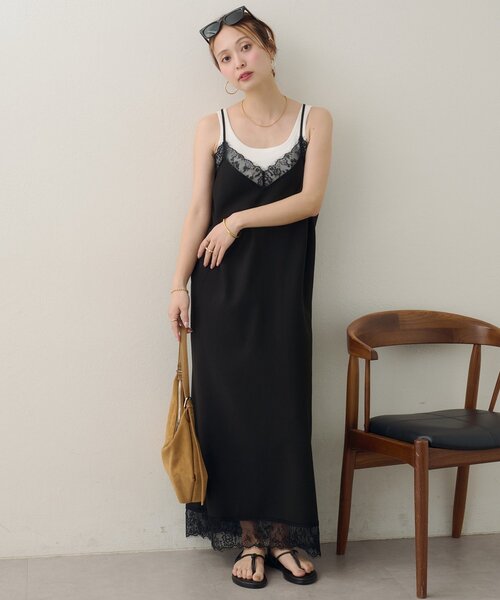 ワンピース 「Noka」レース使いキャミワンピースの画像