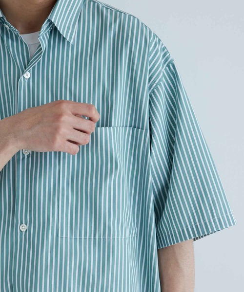 「ADAM ET ROPE'」 半袖シャツ L グリーン系その他 メンズ_画像6