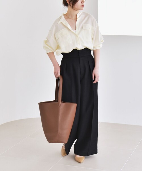 「quaranciel」 長袖シャツ ONE SIZE ネイビー レディース_画像2