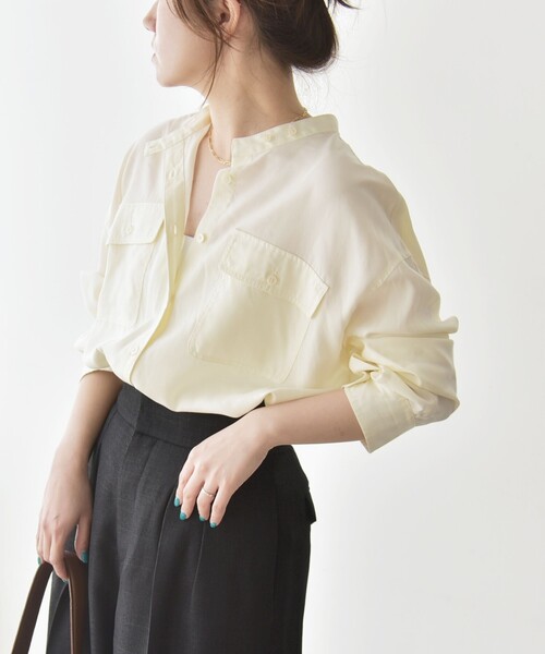 「quaranciel」 長袖シャツ ONE SIZE ネイビー レディース_画像4