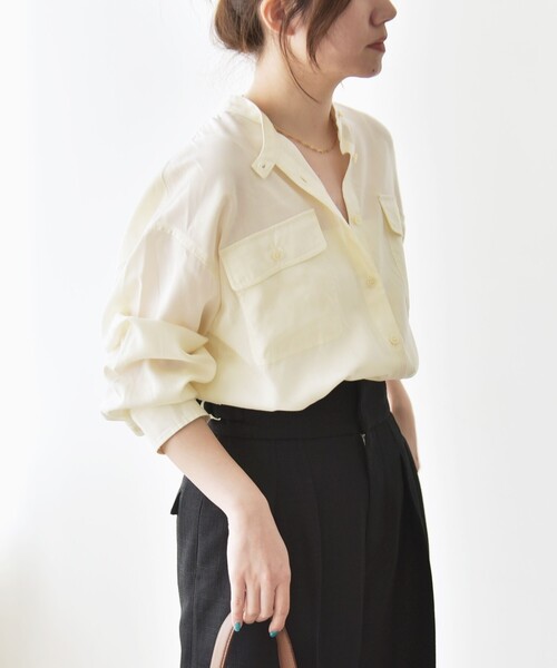 「quaranciel」 長袖シャツ ONE SIZE ネイビー レディース_画像6