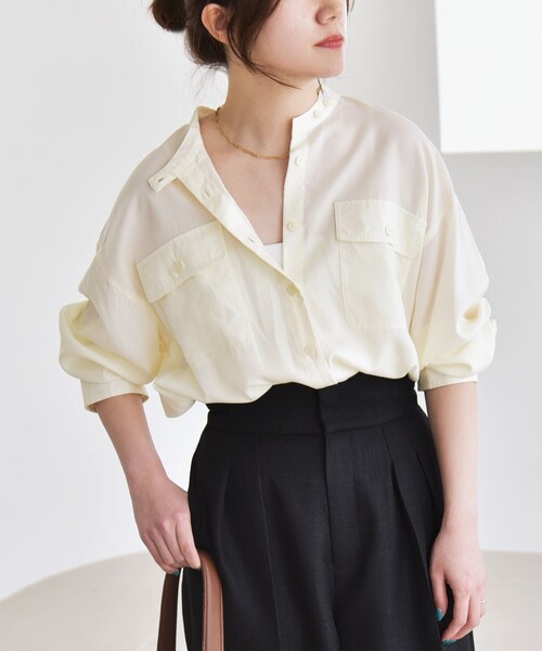 「quaranciel」 長袖シャツ ONE SIZE ネイビー レディース_画像7