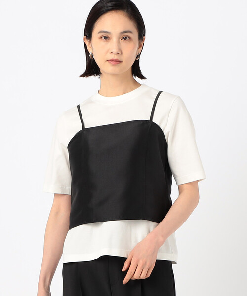 tシャツ 「 TALLサイズ 」 「セットアップ対応／アンサンブル」ブライトバックサテンファイユカットソー レディース_7