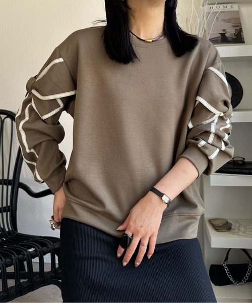 「deux amour」 「chouchou」長袖カットソー M~L カーキ レディース_画像9