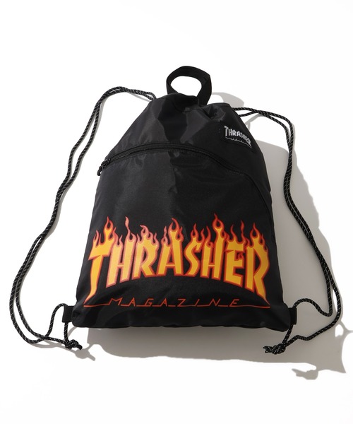 希少 新品タグ付き 正規品 THRASHER ナップサック ファイアーパターン THRASHER（スラッシャー） デイバック リュック 「THRASHER