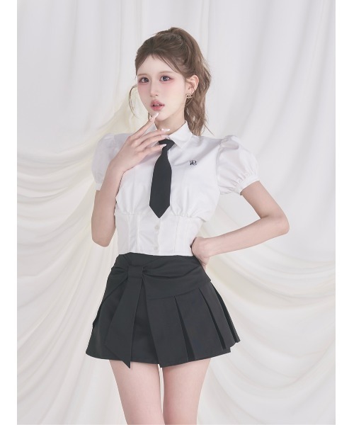 Darich DRコルセットタイブラウス Darich（ダーリッチ） ブラウス シャツ 半袖 DRコルセットタイブラウス