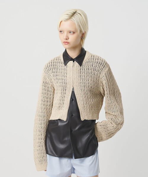 H BEAUTY&YOUTH UNITED ARROWS カーディガン 「H」ローゲージ ジップ