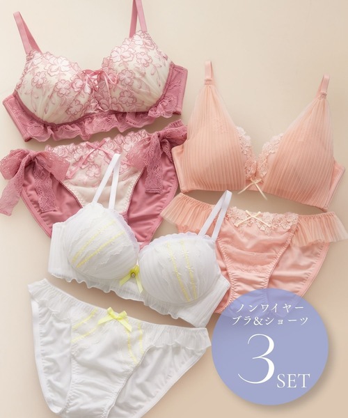 ブラジャー ショーツセット 「選べる3タイプ/3点セット」中身が見える