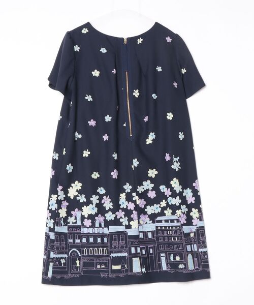 「Rose Tiara」 半袖ワンピース 42 ネイビー レディース_画像2