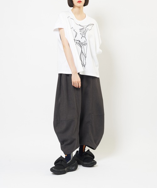 「gomme」 イージーパンツ MEDIUM ブラック レディース_画像8