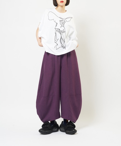 「gomme」 イージーパンツ MEDIUM ブラック レディース_画像10