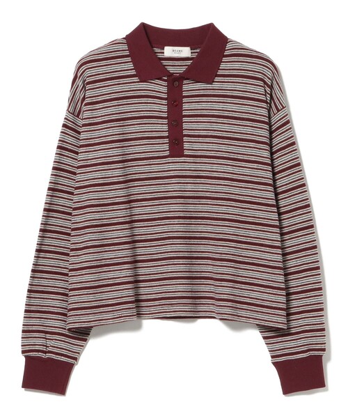 Jaded London ボーダー ポロシャツ ピンク ブラウン BEAMS HEART（ビームス ハート） ポロシャツ ポロ 起毛 ボーダー