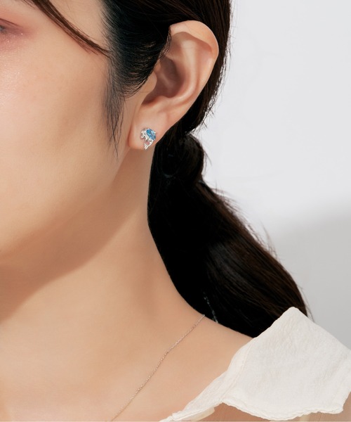 Jewel closet by L&Co. ピアス K10 ホワイトゴールド イルカ ピアス
