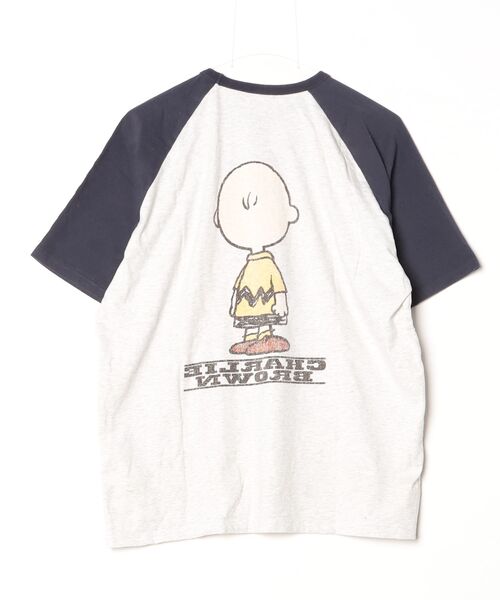 「PEANUTS」 半袖Tシャツ FREE ネイビー レディース_画像2