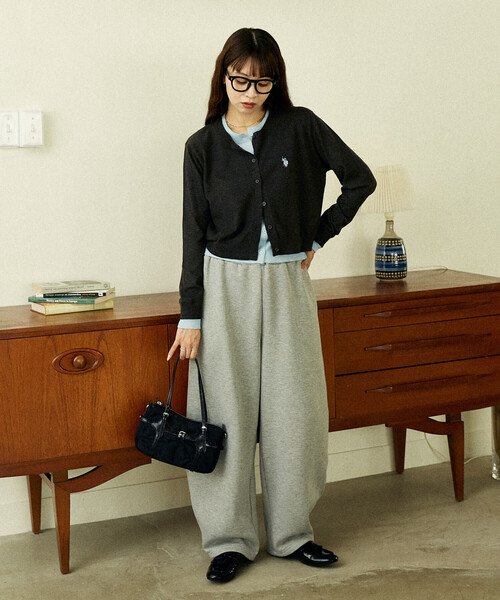 「U.S. POLO ASSN.」 カーディガン フリ- グレー レディース_画像8