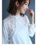 ブラウス シャツ 「ドレスな立ち襟」肩を飾る魅...の詳細画像1