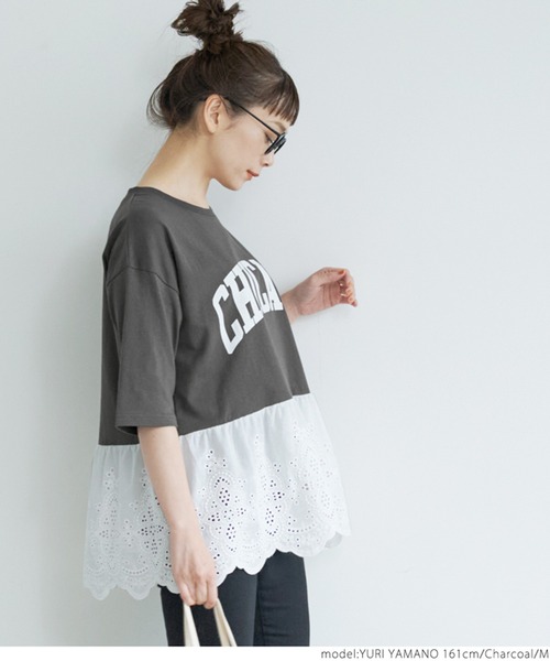 coca（コカ） tシャツ Tシャツ レース切り替えロゴT : ZOZOTOWN Yahoo