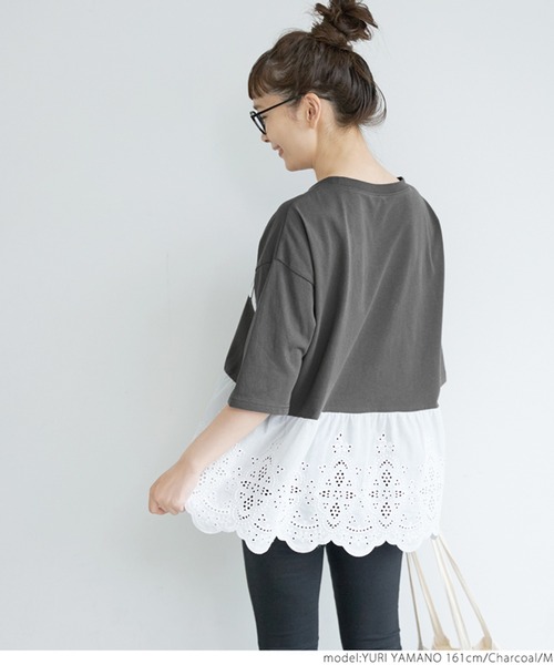 coca（コカ） tシャツ Tシャツ レース切り替えロゴT : ZOZOTOWN Yahoo
